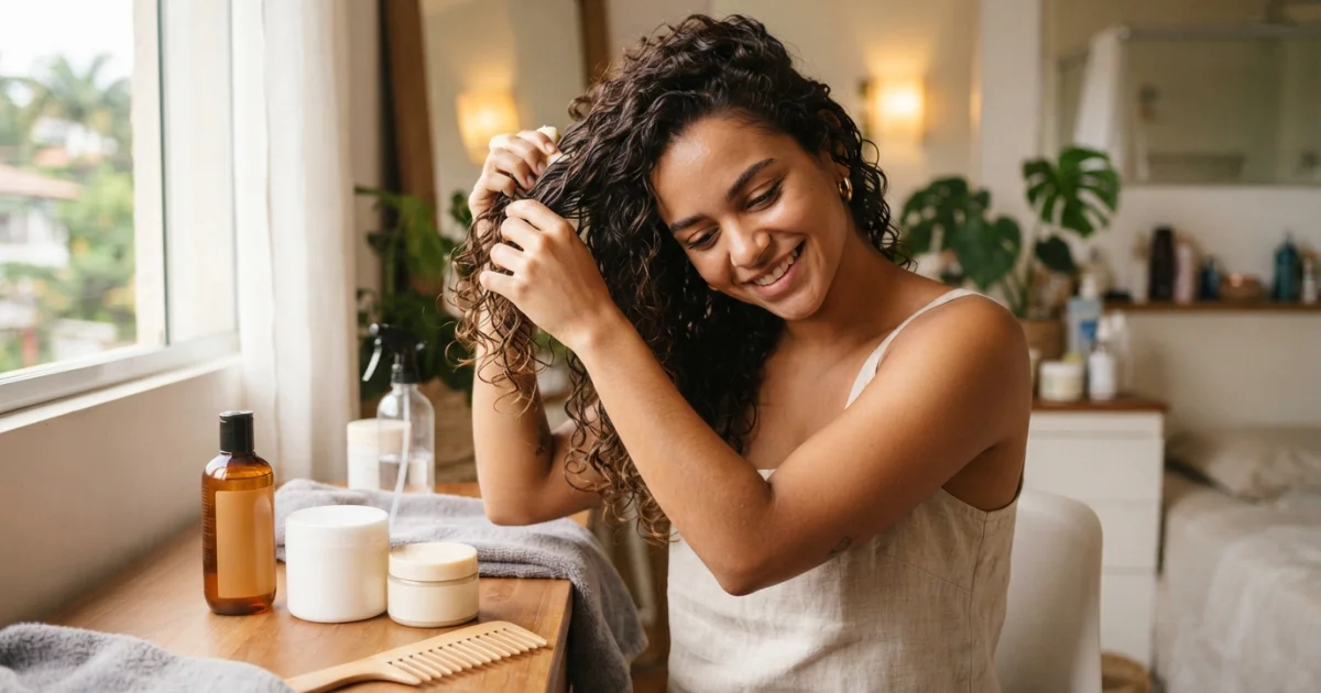 Cabelo cacheado na rotina brasileira: hidratação, finalização e cuidados sem complicar